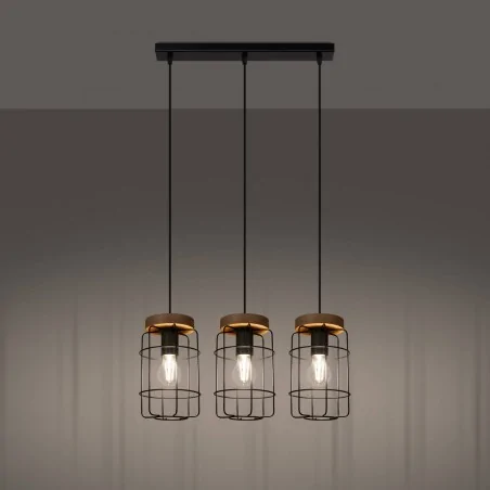 Oswietlenie-sufitowe - loftowa lampa wisząca gotto 3xe27 sl.1264 sollux lighting 