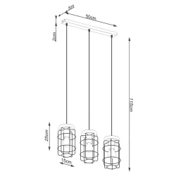 Oswietlenie-sufitowe - loftowa lampa wisząca gotto 3xe27 sl.1264 sollux lighting 