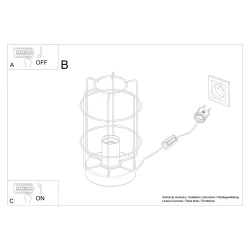 Lampki-biurkowe - loftowa lampa biurkowa gotto e27 sl.1265 sollux lighting 