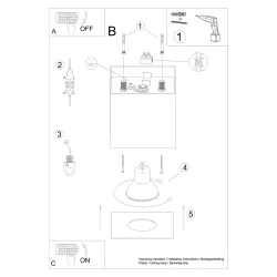 Oswietlenie-sufitowe - biały plafon hati gu10 sl.1276 sollux lighting 