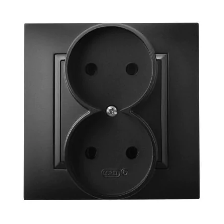 Gniazda-podwojne-podtynkowe - gniazdo podwójne elektryczne czarny metalik gp-2u/33 aria ospel 