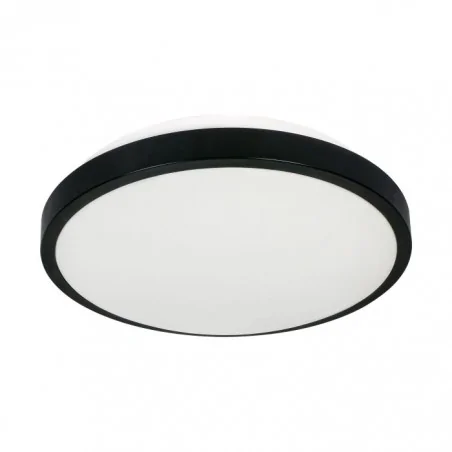 Plafony - czarny plafon z mikrofalowym czujnikiem ruchu na dwie żarówki e27 czarny ip54 selene cl/2xe27-10mv/b orno 