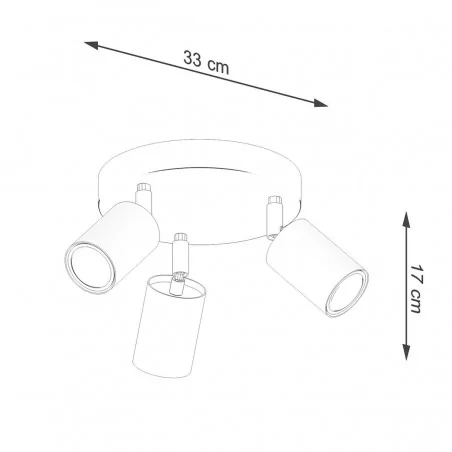 Oswietlenie-sufitowe - biały plafon verdo 3xgu10 sl.1287 sollux lighting 