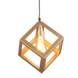 Lampy-sufitowe - geometryczna lampa wiszące złote sześciany 3x20w e27 sweden 3 polux 