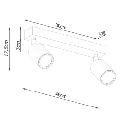 Oswietlenie-sufitowe - czarny plafon verdo 2xgu10 sl.1291 sollux lighting 