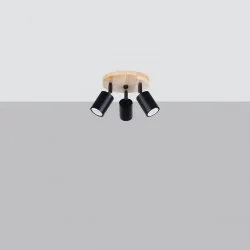 Oswietlenie-sufitowe - czarny plafon verdo 3xgu10 sl.1292 sollux lighting 