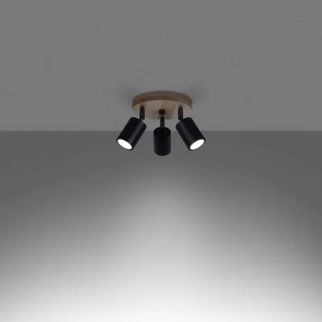 Oswietlenie-sufitowe - czarny plafon verdo 3xgu10 sl.1292 sollux lighting 