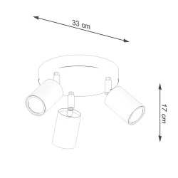 Oswietlenie-sufitowe - czarny plafon verdo 3xgu10 sl.1292 sollux lighting 