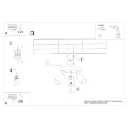Oswietlenie-sufitowe - czarny plafon verdo 3xgu10 sl.1292 sollux lighting 