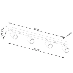 Oswietlenie-sufitowe - czarny plafon verdo 4xgu10 sl.1294 sollux lighting 