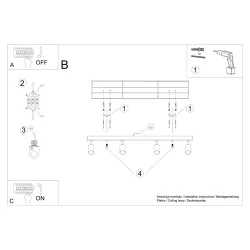 Oswietlenie-sufitowe - czarny plafon verdo 4xgu10 sl.1294 sollux lighting 