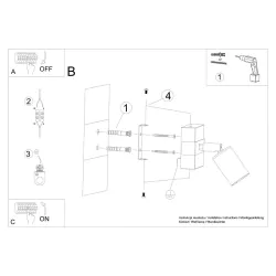 Kinkiety-do-salonu - nowoczesny czarny kinkiet zuca e27 sl.1295 sollux lighting 