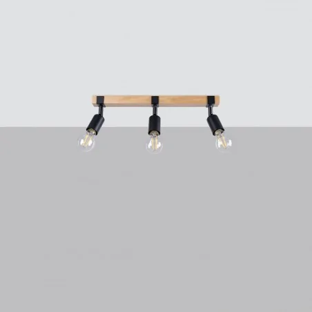 Oswietlenie-sufitowe - nowoczesny czarny plafon zuca 3xe27 sl.1297 sollux lighting 