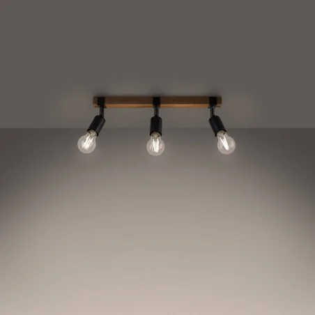 Oswietlenie-sufitowe - nowoczesny czarny plafon zuca 3xe27 sl.1297 sollux lighting 