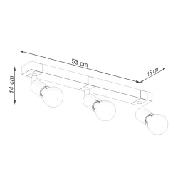 Oswietlenie-sufitowe - nowoczesny czarny plafon zuca 3xe27 sl.1297 sollux lighting 