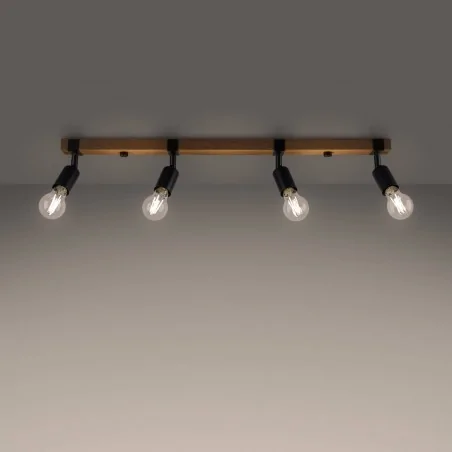 Oswietlenie-sufitowe - nowoczesny czarny plafon zuca 4xe27 sl.1298 sollux lighting 