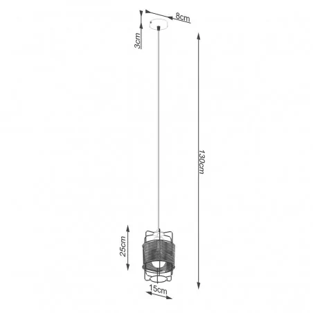 Oswietlenie-sufitowe - loftowa lampa wisząca gizur e27 sl.1300 sollux lighting 