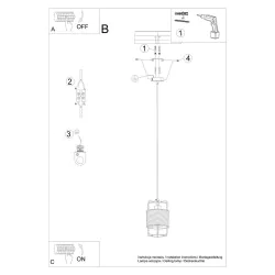 Oswietlenie-sufitowe - loftowa lampa wisząca gizur e27 sl.1300 sollux lighting 