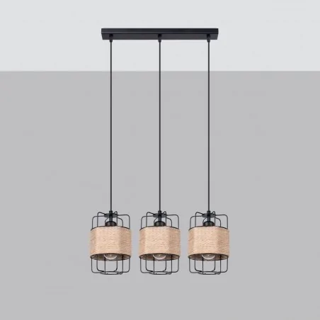 Oswietlenie-sufitowe - loftowa lampa wisząca gizur 3xe27 sl.1301 sollux lighting 