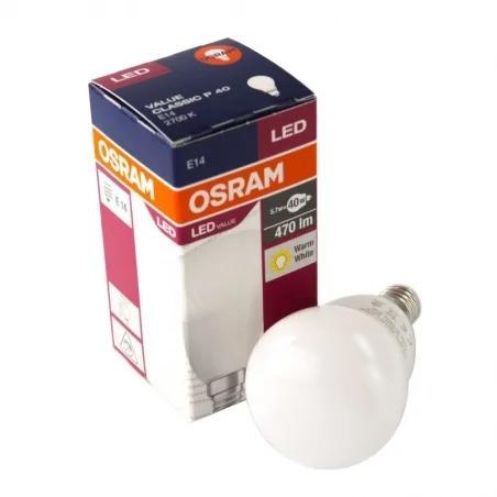 Zarowki-led - żarówka led kulka ciepła mleczna value clp40 e14 5.7w-40w 470lm osram 