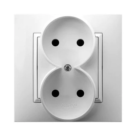 Gniazda-podwojne-podtynkowe - gniazdo elektryczne podwójne białe gp-2u/00  aria ospel 