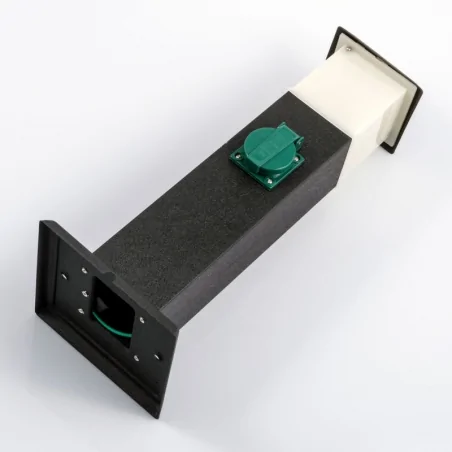 Slupki-ogrodowe - so-03 słupek ogrodowy dwa gniazda 2x230v z lampą e14 15w rum-lux 