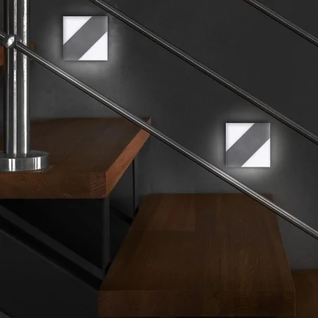 Oswietlenie-schodowe-ciepla-barwa - oprawa schodowa kwadratowa led 0,6w 3000k exon eks2396 eko-light 