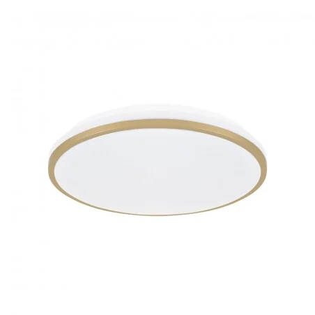 Plafony - plafon led c 12w nw biało-złoty 4000k linus 04346 ideus 