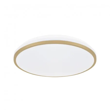 Plafony - plafoniera okrągła biało złota led c 18w nw linus 04347 ideus 