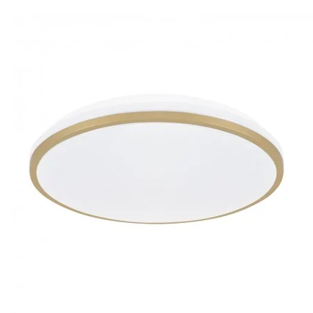 Plafony - biało-złoty plafon led c 24w nw 4000k linus 04348 ideus 