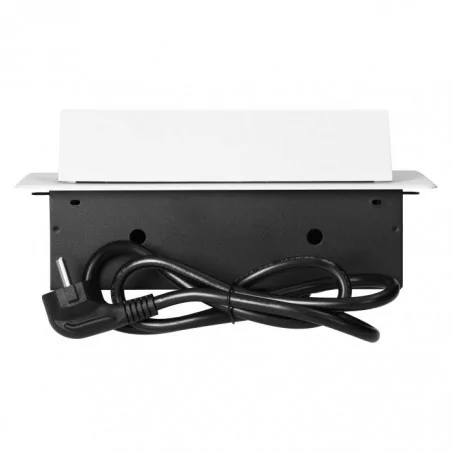 Gniazda-meblowe - białe gniazdo meblowe wpuszczane w blat 3x2p+z z płaskim frezowanym rantem i przewodem 1,5m or-gm-9033/w orno 