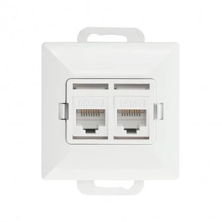 Gniazda-komputerowe - 9001486 gniazdo komputerowe podwójne białe rj45 – 6cat/p2 perła abex 