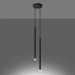 Oswietlenie-sufitowe - czarna lampa wisząca 2xg9 pastelo sl.1304 sollux lighting 