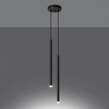 Oswietlenie-sufitowe - czarna lampa wisząca 2xg9 pastelo sl.1304 sollux lighting 