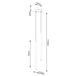 Oswietlenie-sufitowe - złota lampa wisząca 2xg9 pastelo sl.1305 sollux lighting 
