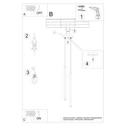 Oswietlenie-sufitowe - złota lampa wisząca 2xg9 pastelo sl.1305 sollux lighting 