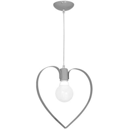 Lampy-sufitowe - lampa wisząca serce szare 1xe27 60w amore grey mlp9822 eko-light 