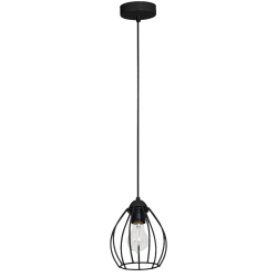 Lampy-sufitowe - lampa wisząca czarna metalowa 1xe27 don black mlp748 eko-light