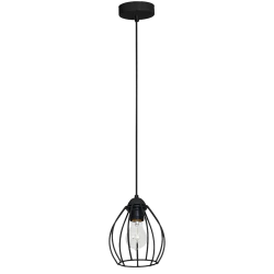 Lampy-sufitowe - lampa wisząca czarna metalowa 1xe27 don black mlp748 eko-light