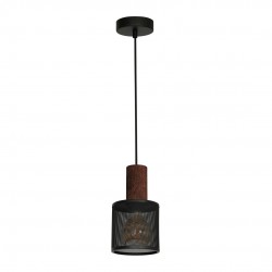 Lampy-sufitowe - oświetlenie wiszące czarne-drewniane 1xe27 ares black mlp3724 eko-light