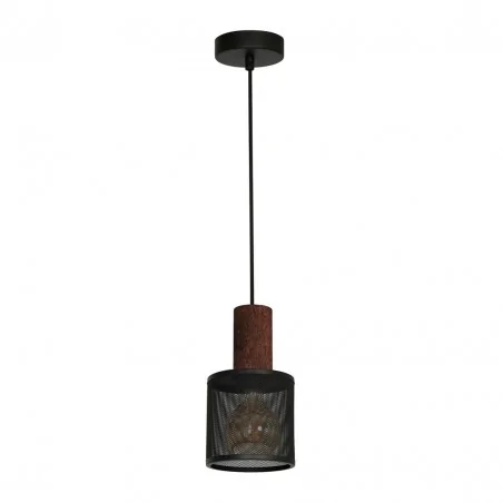 Lampy-sufitowe - oświetlenie wiszące czarne-drewniane 1xe27 ares black mlp3724 eko-light 