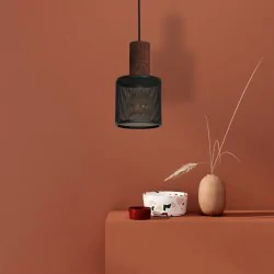 Lampy-sufitowe - oświetlenie wiszące czarne-drewniane 1xe27 ares black mlp3724 eko-light 