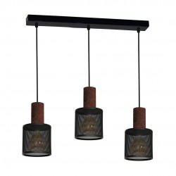 Lampy-sufitowe - potrójna lampa wisząca - listwa 3xe27 60cm ares black mlp3726 eko-light