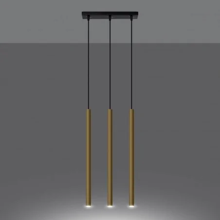 Oswietlenie-sufitowe - lampa wisząca 3xg9 pastelo złoty połysk sl.1196 sollux lighting 
