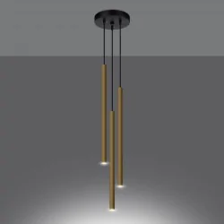 Oswietlenie-sufitowe - lampa wisząca 3xg9 pastelo złoty połysk sl.1197 sollux lighting 