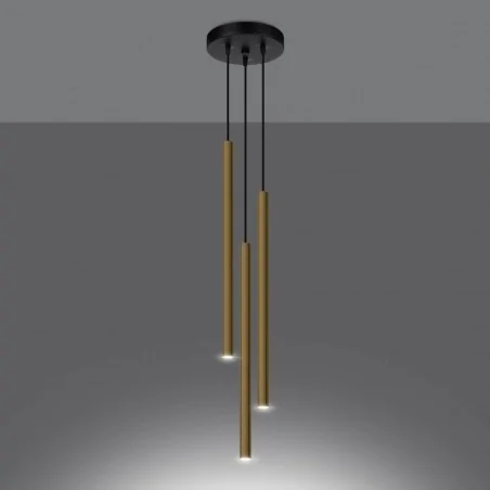 Oswietlenie-sufitowe - lampa wisząca 3xg9 pastelo złoty połysk sl.1197 sollux lighting 