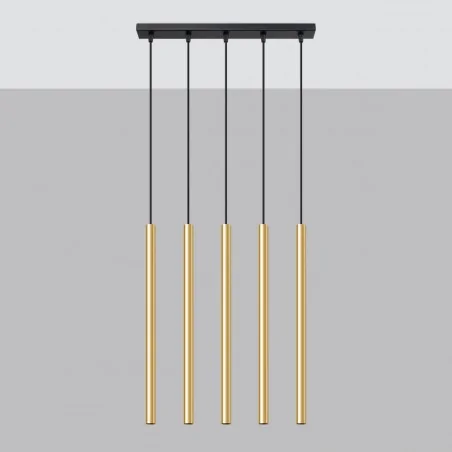 Oswietlenie-sufitowe - lampa wisząca 5xg9 pastelo złoty połysk sl.1198 sollux lighting 
