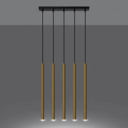 Oswietlenie-sufitowe - lampa wisząca 5xg9 pastelo złoty połysk sl.1198 sollux lighting 