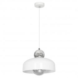 Lampy-sufitowe - białe oświetlenie wiszące metalowe 1xe27 harald white mlp3770 eko-light