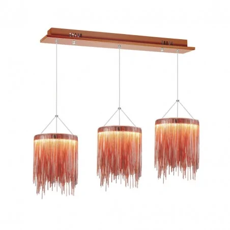 Lampy-sufitowe - lampa sufitowa z wiszącymi łańcuszkami led 54w cascata copper ml3799 eko-light 